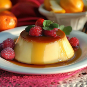 Flan de crema con rompope